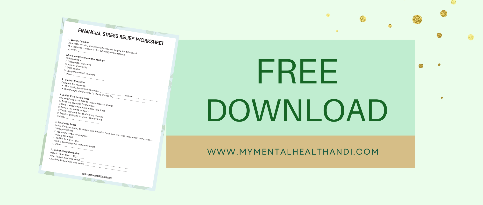 free financial stress relief worksheet
